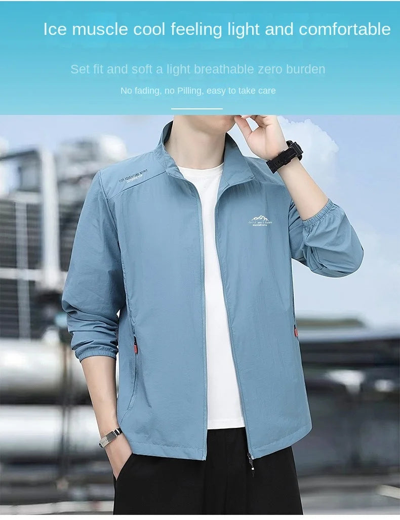 Summer Men's Sun Protection Casual Windproof Water resistant Ultrathin Jacket