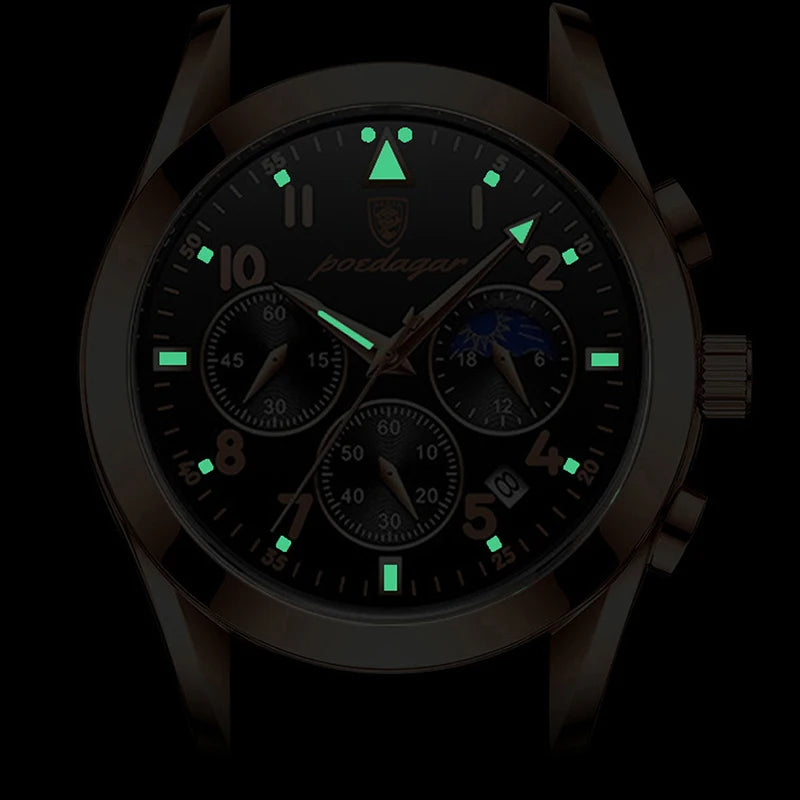 Luxury Brand Genuine Leather Quartz Wristwatch