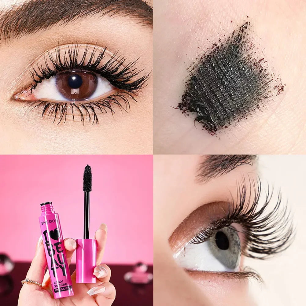 4 Colors Waterproof and Dense Mascara Cream Lengthening Non Smudging Large Capacity Eye Black Mascara Cream Cosmetic