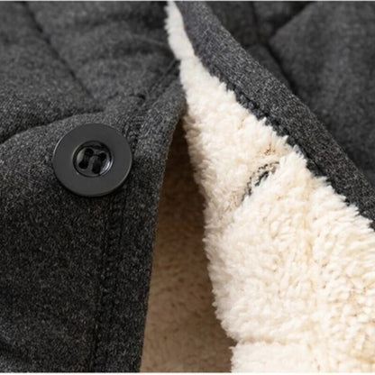 New Men's Lamb Fleece Coat Men's Cotton Coat Winter Thickened Cotton Coat Large Plush Dad's Winter Cotton Coat - TaMNz