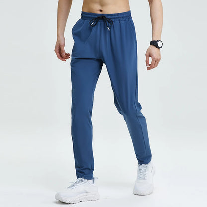 Gym Fitness Trousers Men's Pencil Pants Tight Jogging Running Breathable Quick-Drying Ice Silk Sports Wind Casual Fashion Pants - TaMNz