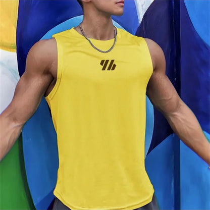 2023 newest Summer Gym Vest High Quality mesh Shirt Sleeveless T-shirts Men Tank Tops running Fitness Sports Vest men Clothing - TaMNz