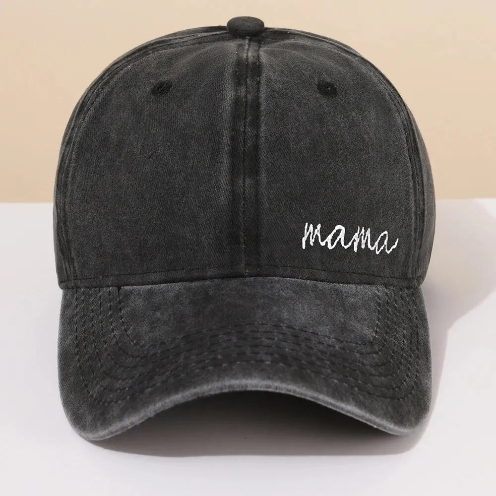 Mama Letter Printed Washable Baseball Hat Casual Men's and Women's Outdoor Sunshade and Sunscreen Duck Tongue Hat