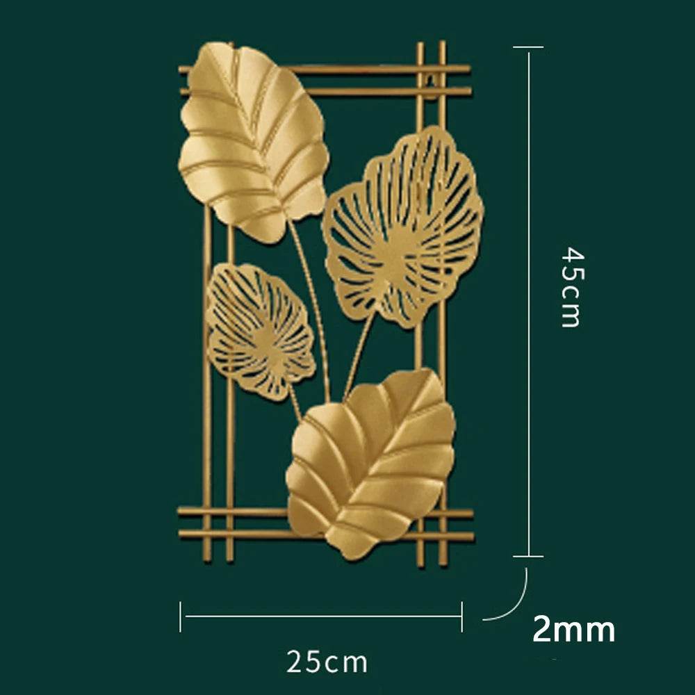 Nordic Metal Leaf Iron Wall Hanging Decor Plant Ginkgo Palm Maple Leaves Wall Pendant Mural Living Room Bedroom Home Decoration - Tamnz