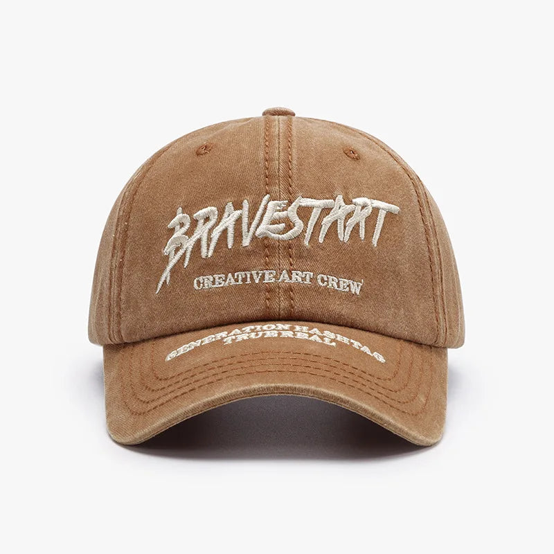 Spring/summer Korean Stlye Street Alphabet Embroidery Washed Soft Top Baseball Cap Female Casual Cap Male American