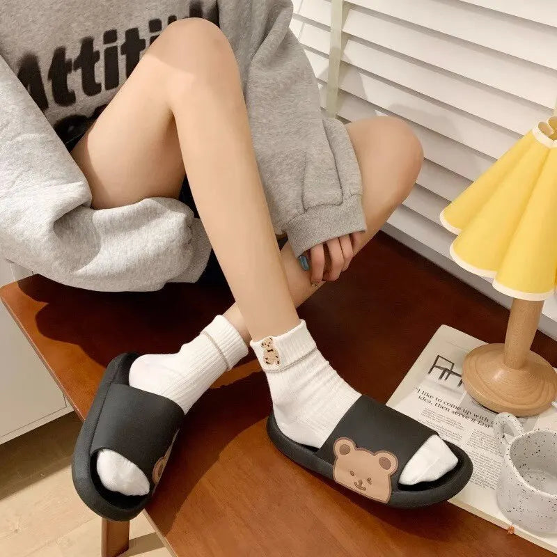 New Women's Sandals And Slippers, With Thick Soles And Cute Cartoon Quick Drying Slippers OnThe Outside, Indoor Soft Bathroom - TaMNz