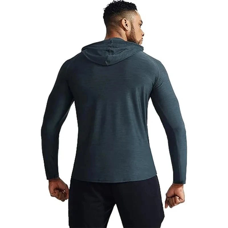 Hooded Gym Fitness Jersey Training Workout Clothing Muscle Sport - Tamnz