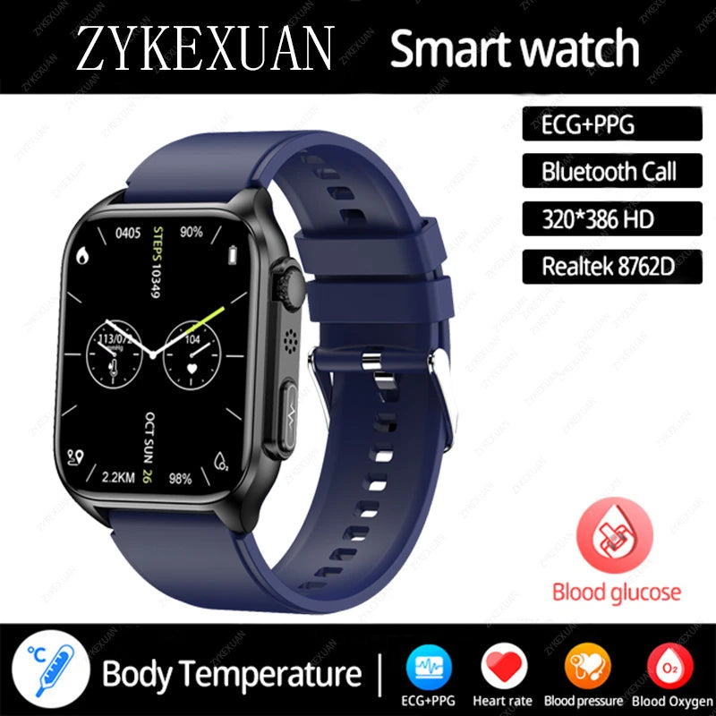 AI Voice Assistant Bluetooth Call Automatic Infrared Blood Oxygen Health Watch IP67 - Tamnz