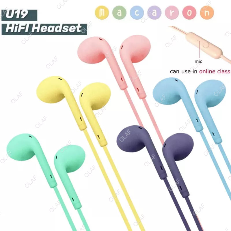 Universal 3.5mm Stereo In-Ear Headphones Sport Music Earbud Handfree Wired Headset Earphones with Mic - TaMNz