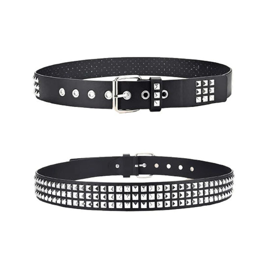 Punk Y2k Belt for Men Adjustable PU Leather Studded Belt for Women Hardware Jeans Waistband Fashion Daily Accessories - TaMNz