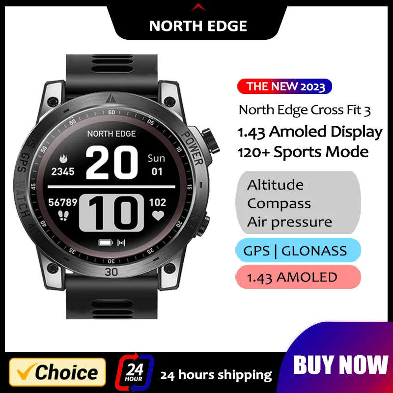 Smart Watch HD AMOLED Display 50M ATM Altimeter Barometer Compass - Tamnz