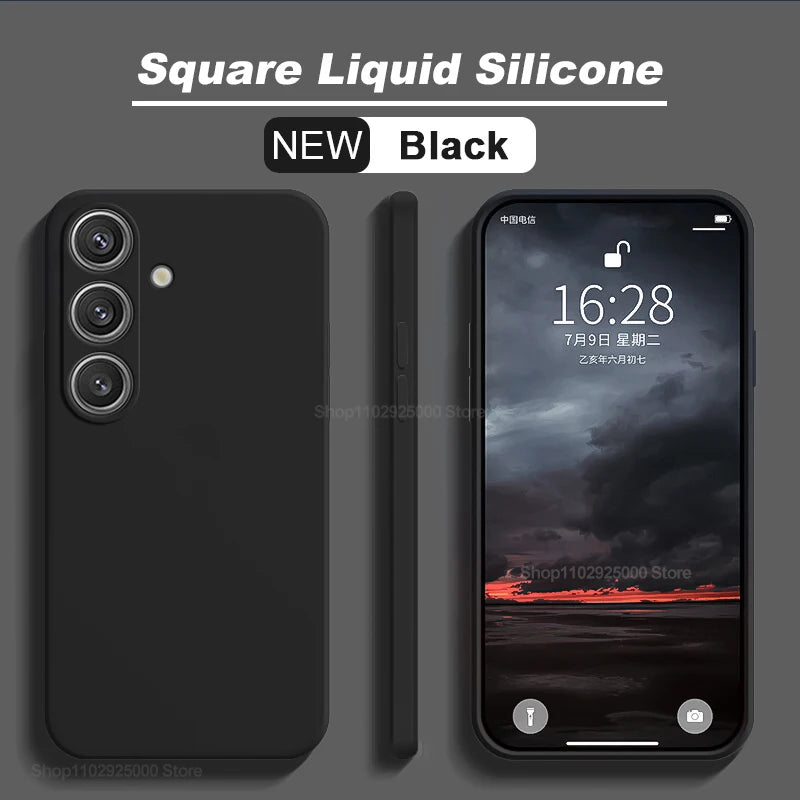 S24 S23 S22 Ultra Case Square Liquid Silicone Phone Cases For Samsung Galaxy S24 S 24 S23 S22 Ultra Plus S24Ultra Soft TPU Cover