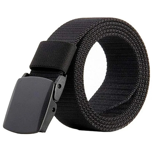 Nylon Canvas Breathable Military Tactical Men Waist Belt With Plastic Black Buckle - TaMNz