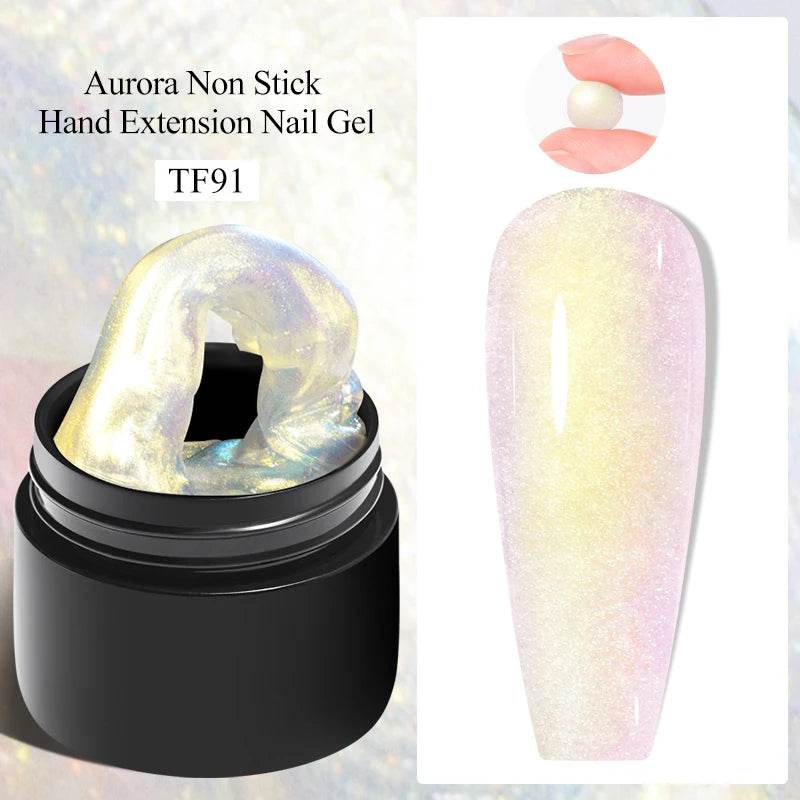 MEET ACROSS 7ml Clear Non Stick Hand Solid Extension Nail Gel Polish Carving Flower Nail Art Building UV Gel Acrylic Varnish - Tamnz