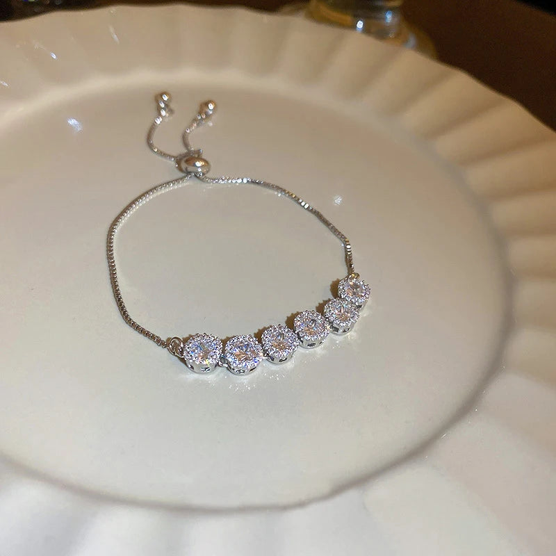 Luxurious Sparkling Adjustable Zircon Bracelets For Women New Gold Plated High Quality Bracelet Wedding Jewelry Birthday Gift - TaMNz