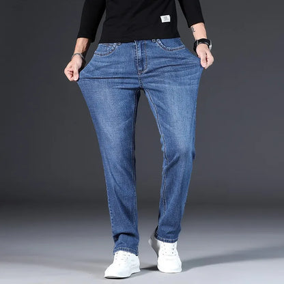 Slim Fit Classical Denim Fashion Cowboy Pants Black Grey Washed Biker Brand Casual Jeans Male - TaMNz