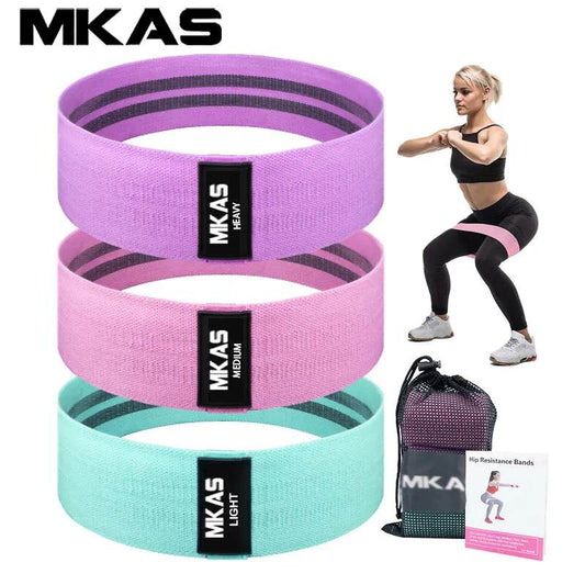 MKAS 3PCS Fitness Rubber Band Elastic Yoga Resistance Bands Set Hip Circle Expander Bands Gym Fitness Booty Band Home Workout - Tamnz