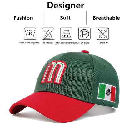 Unisex M Letter Embroidery Baseball Caps Spring Autumn Outdoor Adjustable Casual Hats Sunscreen Hat