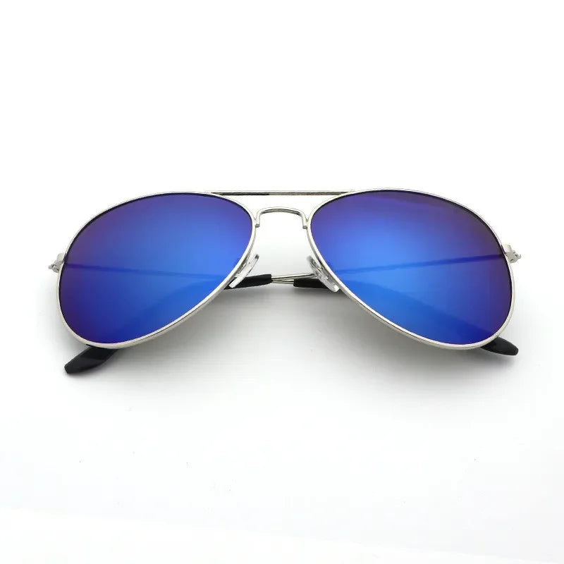 Pilot Sunglasses Silver Oversized Metal Luxury Brand Eyewear Unisex