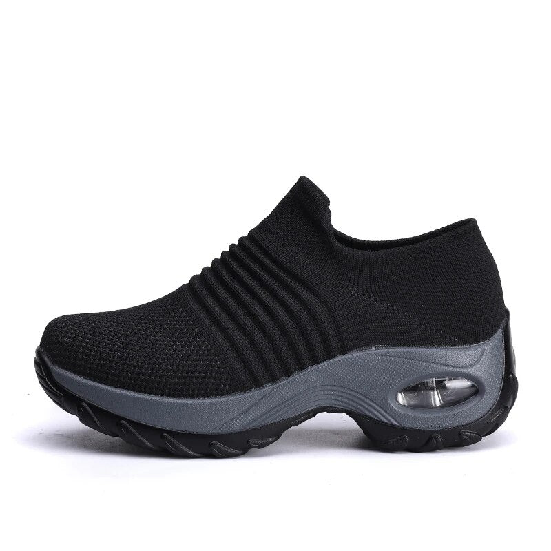 Knitted Shoes Men's Lightweight Male Sneaker Running Shoe Ribbon Shoes Unisex Classic Outdoor - TaMNz
