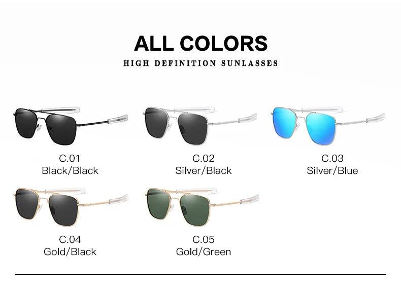 Retro Sunglasses Men Metal Frame Polarized Lens Sun Glasses Male Classic Driving Pilot Brand Design - TaMNz