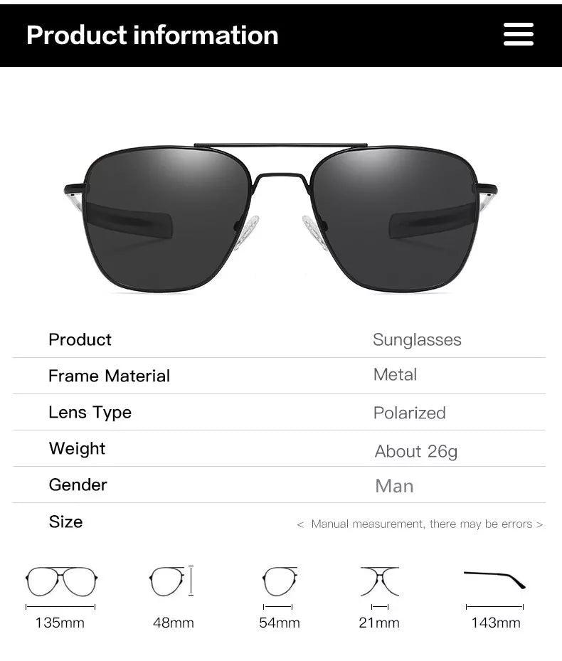 Retro Sunglasses Men Metal Frame Polarized Lens Sun Glasses Male Classic Driving Pilot Brand Design - TaMNz