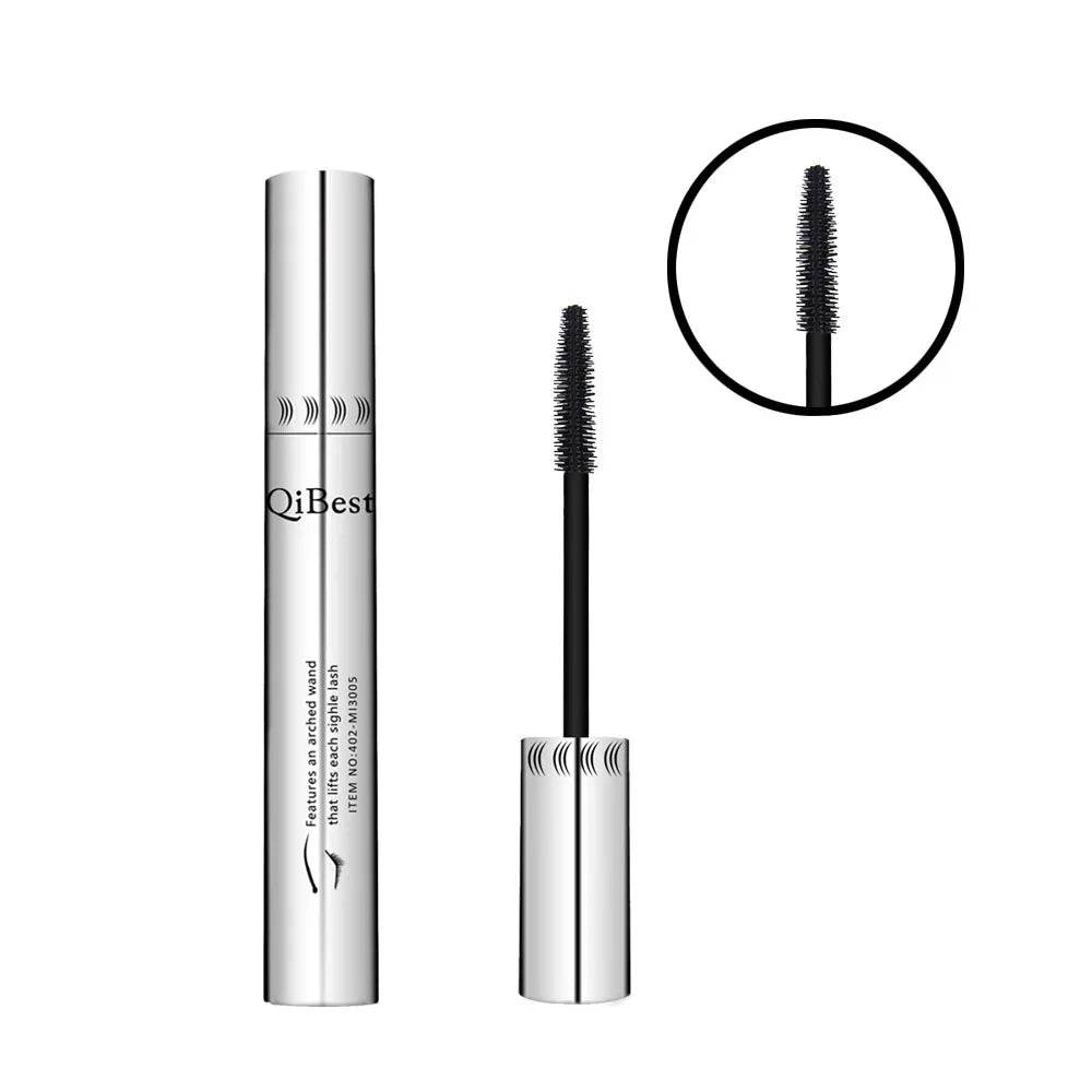 Qibest Silver Tube Waterproof Mascara Make Long & Curl Eyelashes Not Dizzy Easy To Remove Black Mascara Everlong Lasting - Tamnz