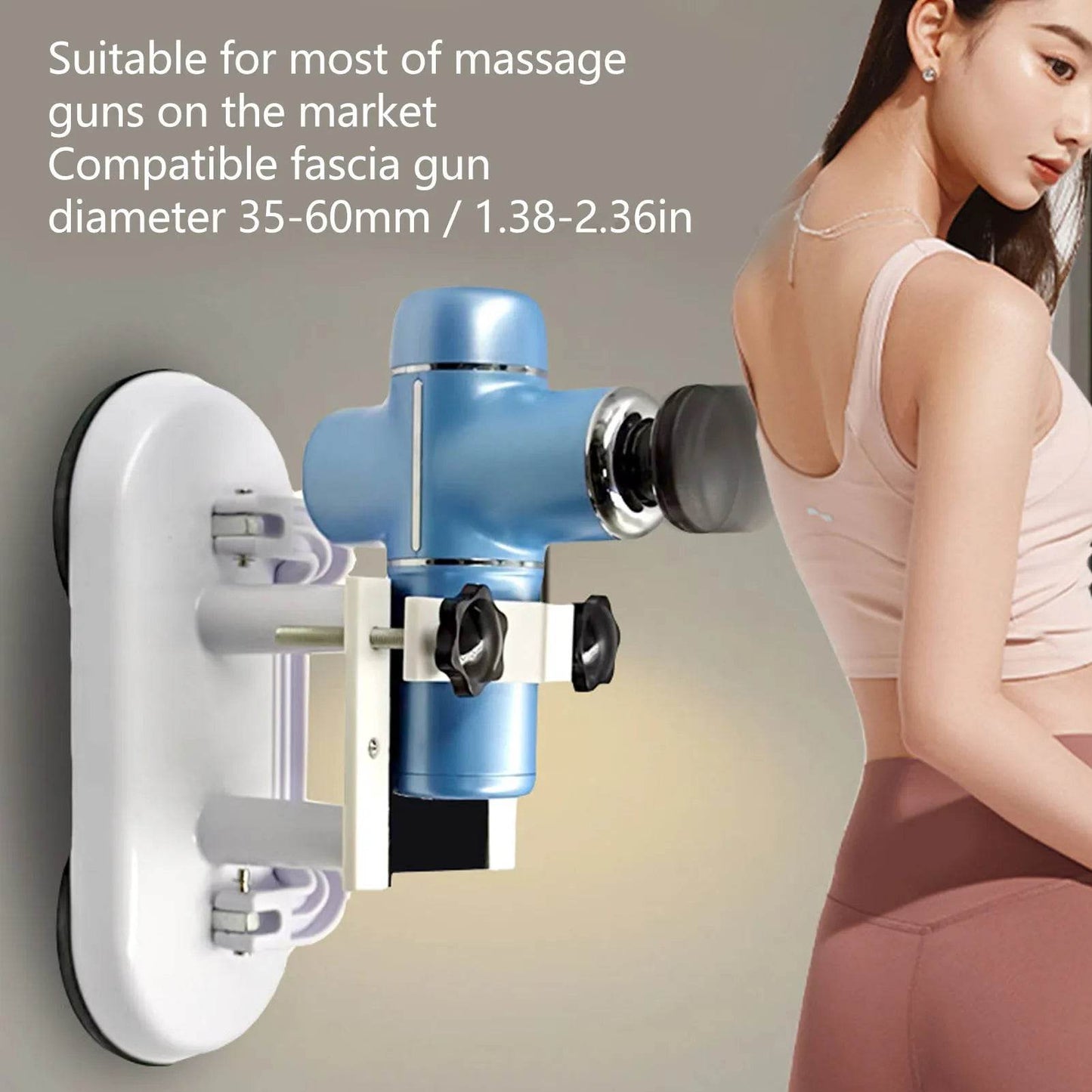 Massage Gun Holder Suction Base Holder Double With Massage Heads Massage Gun Grip Support Self Massage Tool - Tamnz