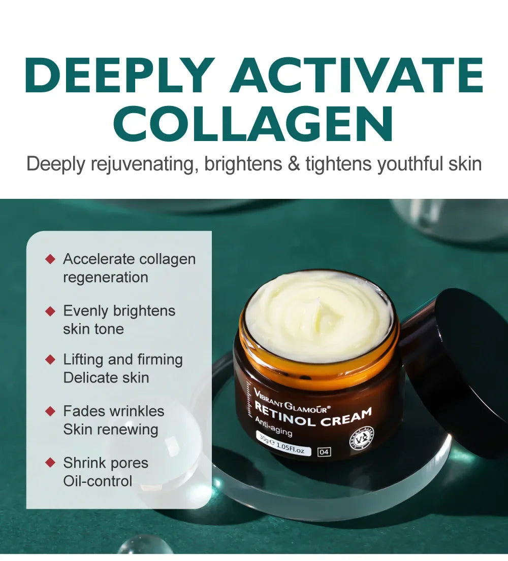 Retinol Face Cream Women Skincare Product Anti-Aging Remove Wrinkle Whitening Cream Brightening Moisturizing Facial Skin Care