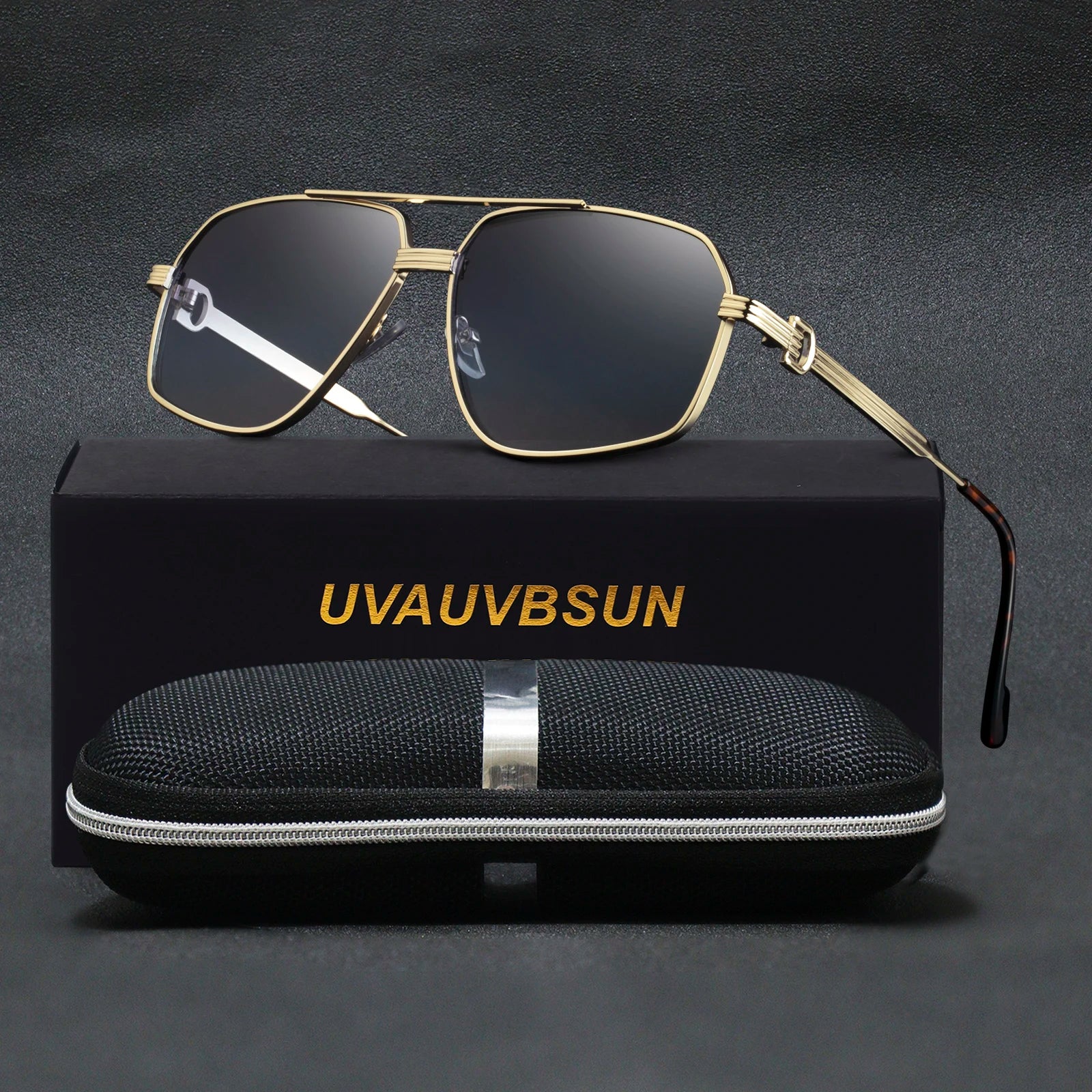 Double Beam HD Sunglasses Retro Metal Frame Irregular Riding UV400 - TaMNz