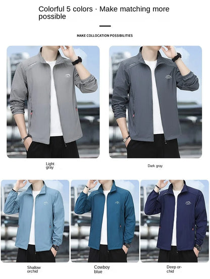 Summer Men's Sun Protection Casual Windproof Water resistant Ultrathin Jacket