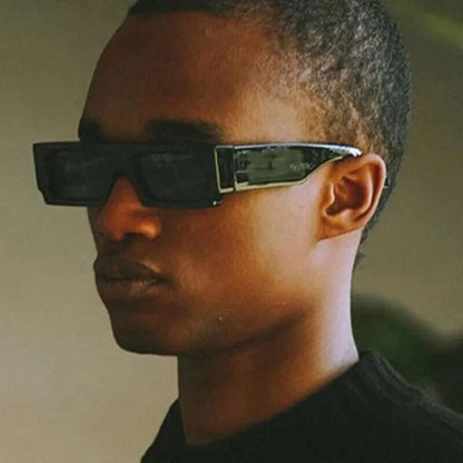 Black White Rectangle Sunglasses Man Driving Shades Male Sun Glasses Brand Designer Fishing Travel - TaMNz