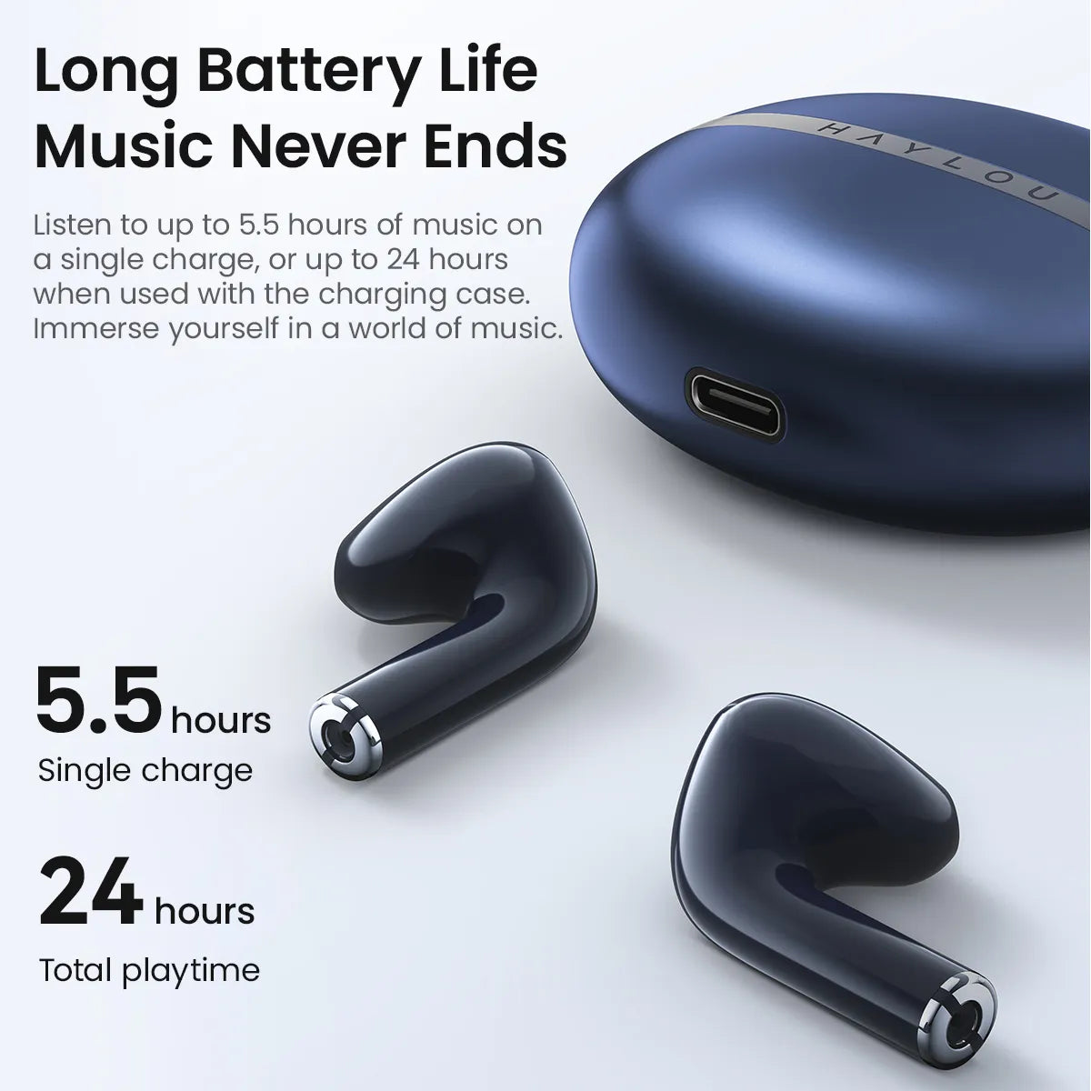 True Wireless Earphone Metallic Case Bluetooth 5.3 Headphones 24-Hour Battery Life Head Phones Half in-ear Earbud - TaMNz