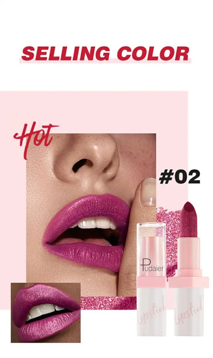 Waterproof Metallic Pearlescent Lipstick Pop Glitter Lip Gloss 10-Color Long Lasting Diamond Pearl Colour Lip Gloss Sexy Make Up