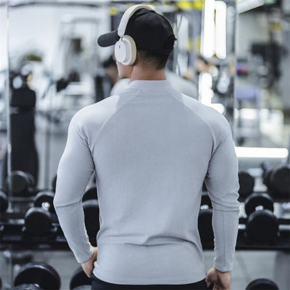 Quick Dry Running Shirt Casual Top Bodybuilding Singlets Male Fitness Sweatshirt - TaMNz