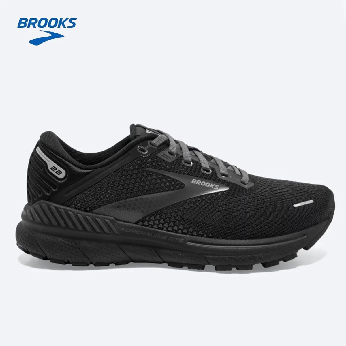 BROOKS Adrenaline GTS 22 Running Shoes Alloy Grey Black Men Long-Distance Road Sport Training Casual Sneakers - Tamnz