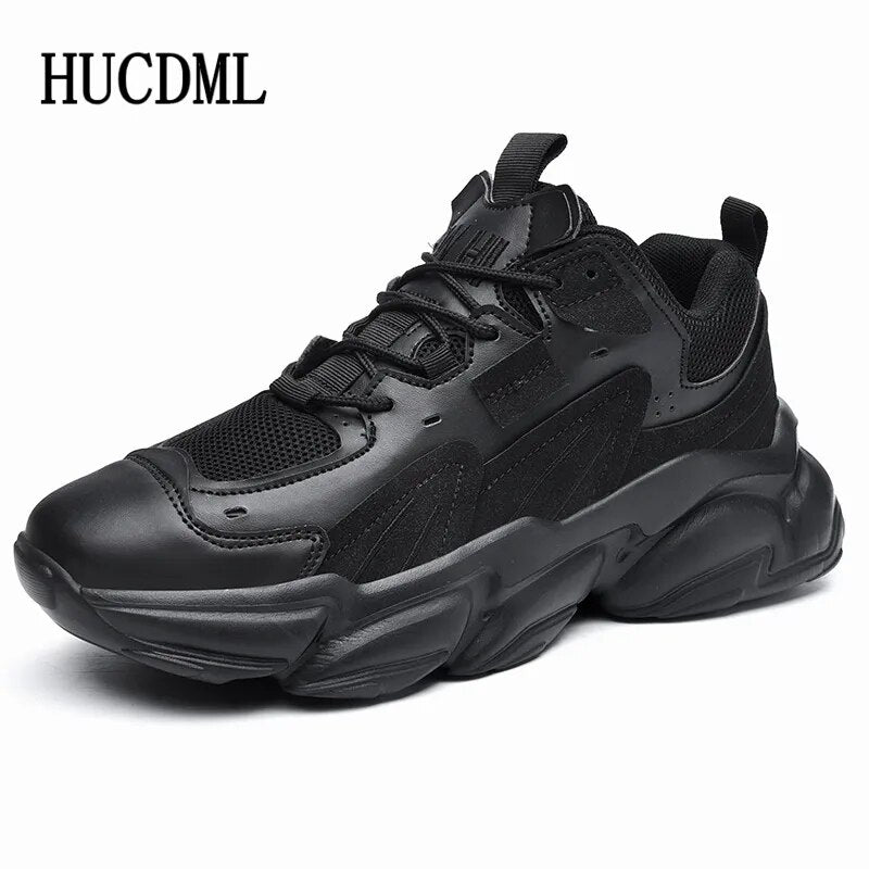 Men Casual Shoes Chunky Sneakers Height Increasing Shoes Thick Sole Male Footwear - TaMNz
