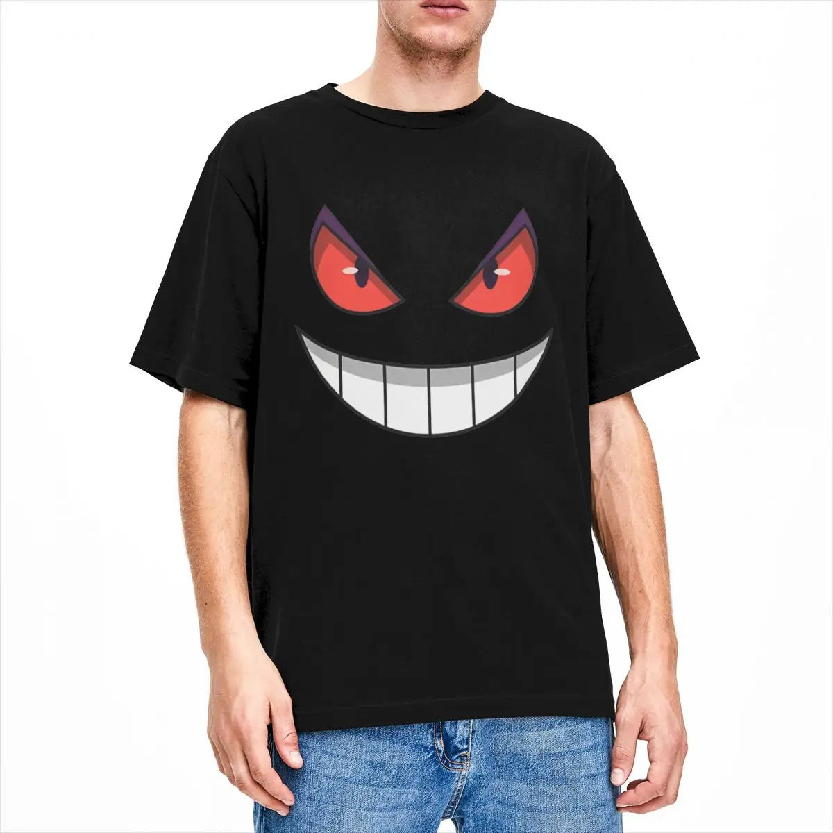 Men's Pokemon Gengar T-Shirts Cotton Clothing Beach Streetwear Short Sleeve T-Shirt O-Neck Harajuku Casual Tee Shirt