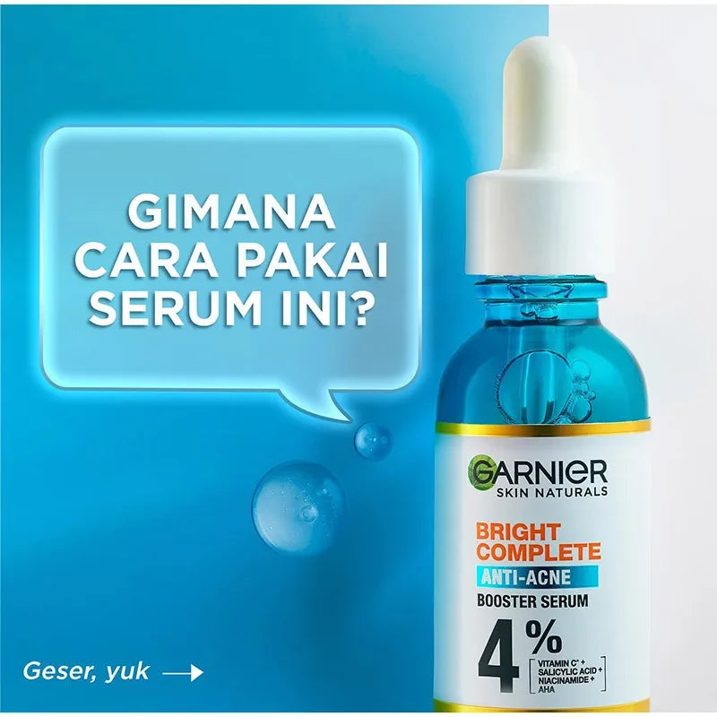 Garnier Whitening Essence Removes Acne Marks Comedones Blackheads Facial Repair Serum Shrinks Pores Moisturizes Essence