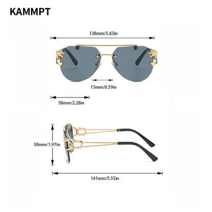 KAMMPT Vintage Rimless Sunglasses - TaMNz