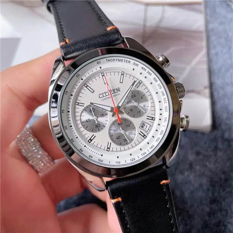 Citizen Fashion Men Stainless Steel Watch Luxury Calendar Quartz Wrist Watch Business Watches for Man Clock Montre Homme