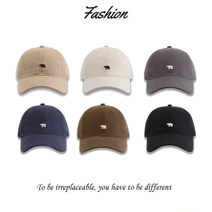 New Baseball Hat Women's Soft Top Polar Bear Duck Tongue Hat Men's and Women's Same Style Show Face Small Sunscreen Hat Children