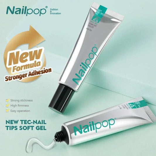 Nailpop Pro Soft Nail Tips Gel Glue 20g Adhesive Fake Nails Long Lasting Soak Off UV Gel Nail Polish Manicure Products for Nails - Tamnz