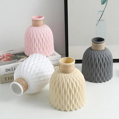 1PC Water Ripple Plastic Vase Wave Flower Pot Arrangement Modern Nordic Style Home Living Room Desktop Decoration Ornament - TaMNz
