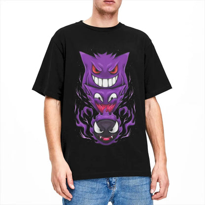 Pokemon Gengar T Shirt Trendy Cool T Shirts Short-Sleeve Street Style Tops Beach Cotton O Neck Plus Size 5XL Top Tees