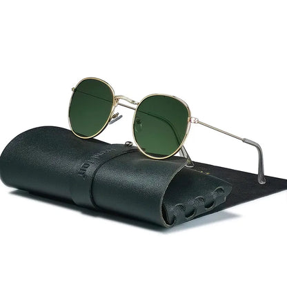 Small Retro Sunglasses Round Vintage Shades Luxury Eyewear Metal Lunette Soleil Homme UV400 - TaMNz