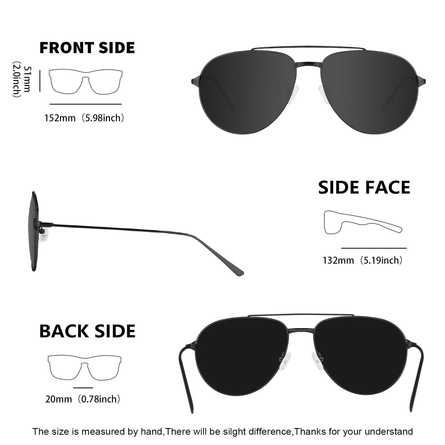 MAXJULI Polarized Sunglasses for Men with Big Wide Heads XXL Size Extra Large Metal Glasses gafas de sol hombre 8223 - TaMNz