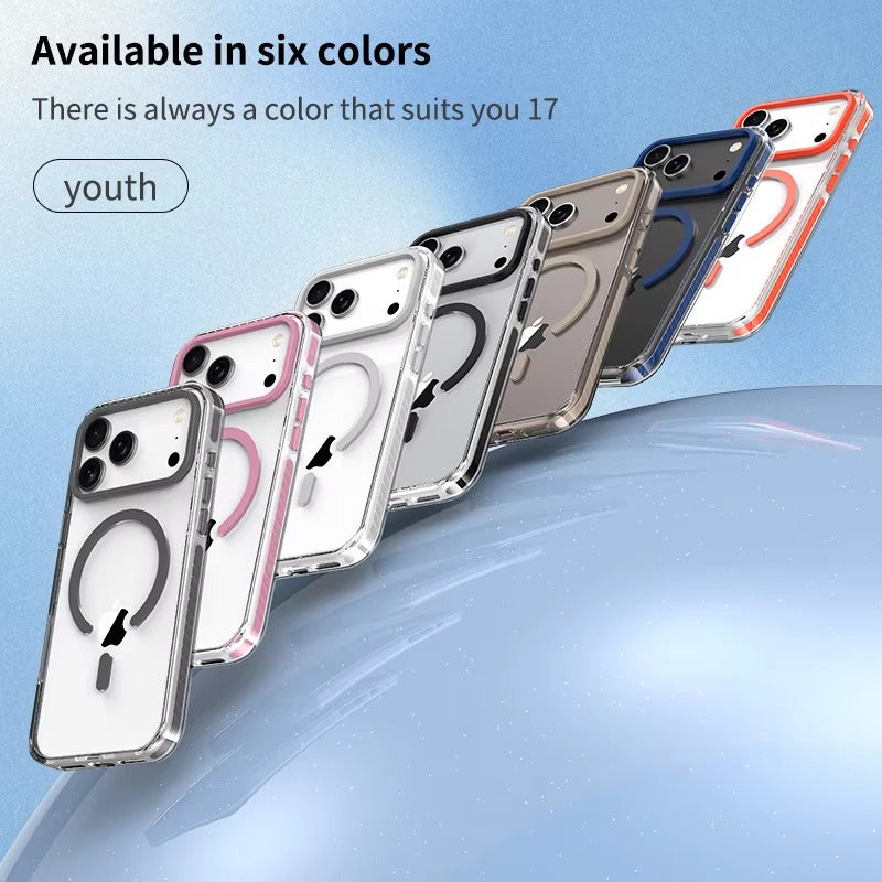 Luxury PE Striped MagSafe Clear Case for iPhone