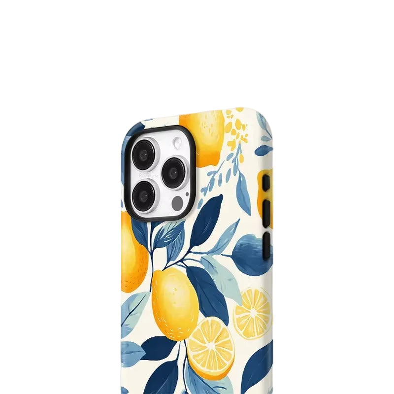 MagSafe Lemon Pattern Acrylic TPU Case for iPhone