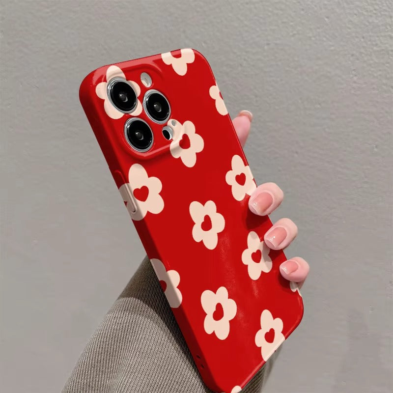 Cute Flower Pattern Hard PC Phone Case for iPhone